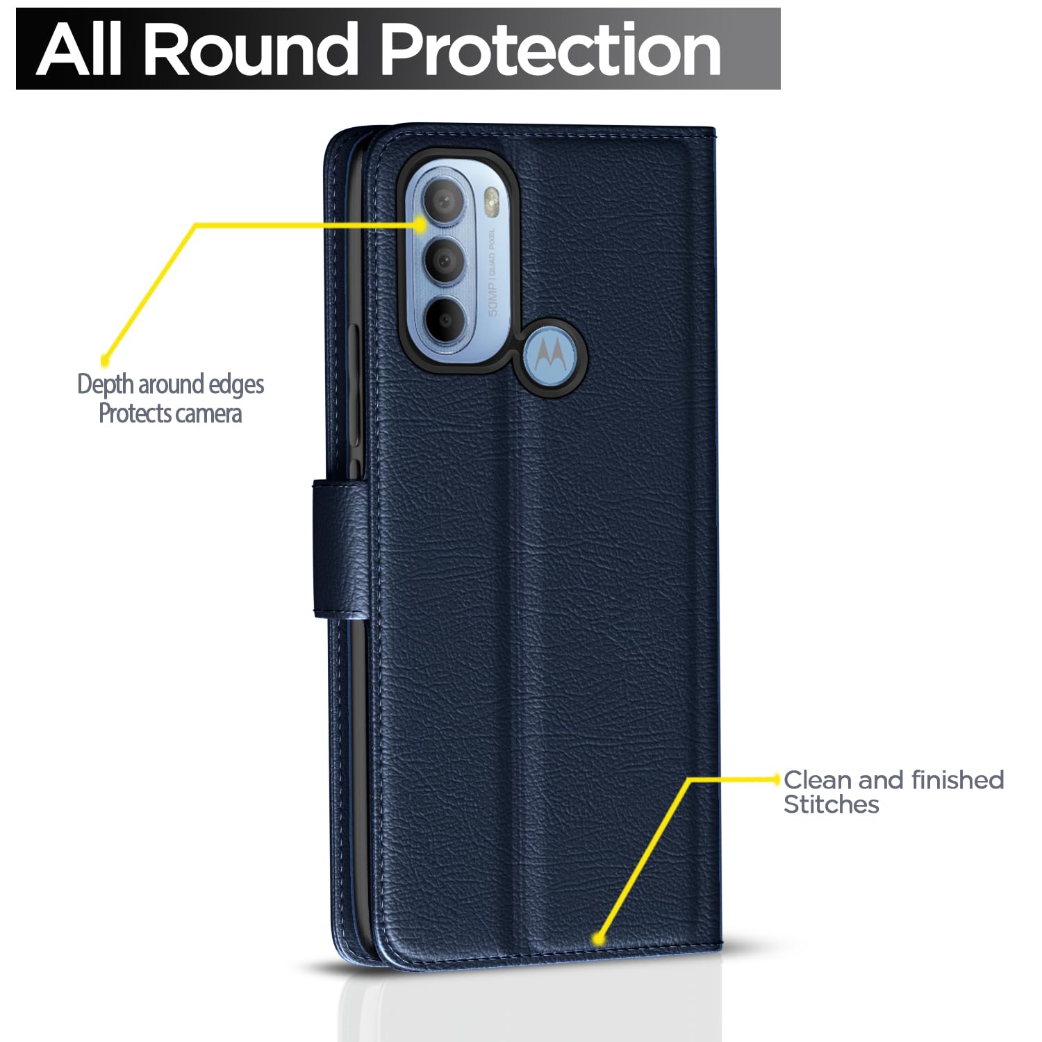 Pikkme Moto G31 blue wallet flip cover – photo 4