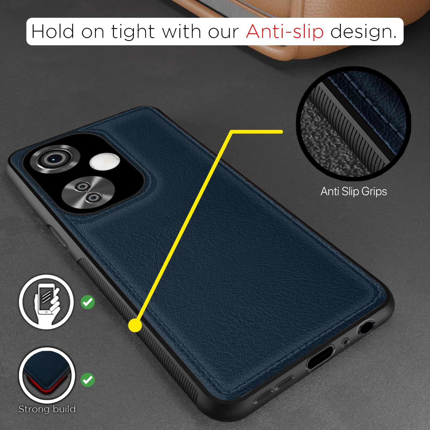 Pikkme OnePlus Nord CE 3 Lite 5G Leatherback Back Case | Blue