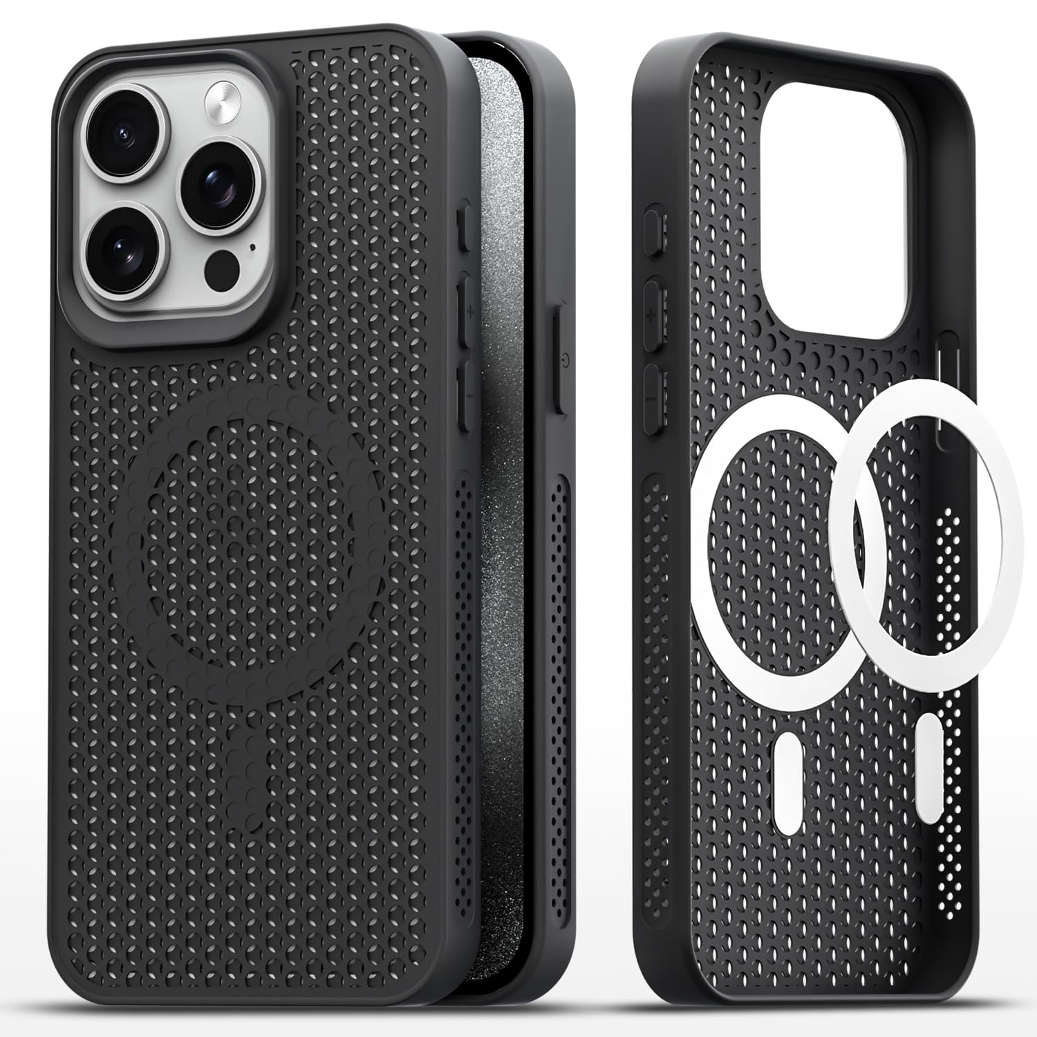 Pikkme black mobile cover for iPhone 15 Pro Max