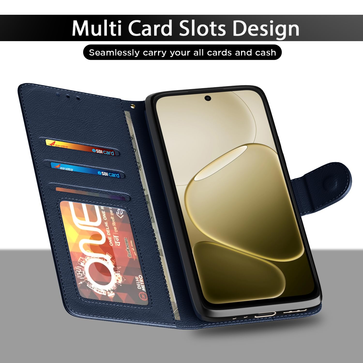 Pikkme Oppo A6 Pro 5G Wallet blue flip cover – photo 5