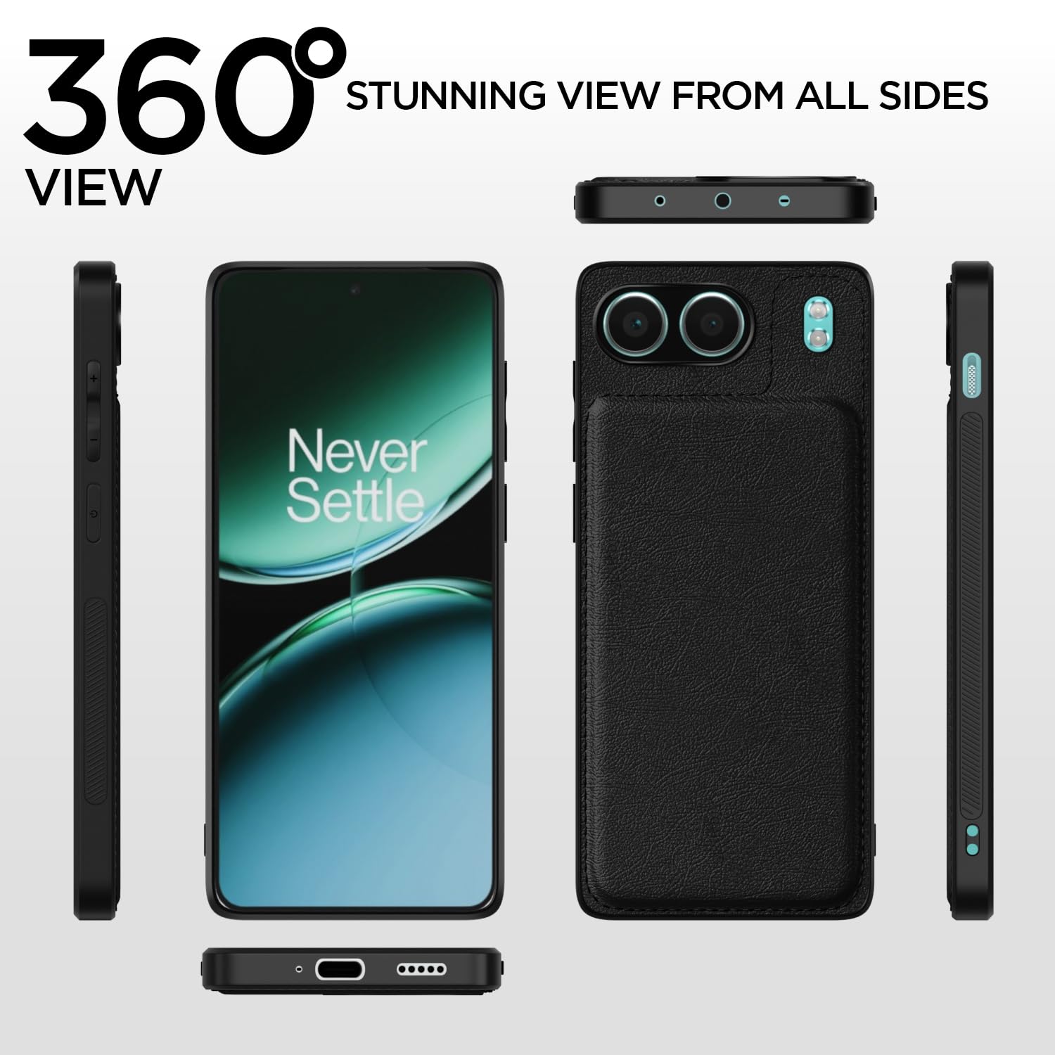Pikkme OnePlus Nord 4 5G Leatherback Back Case | Black