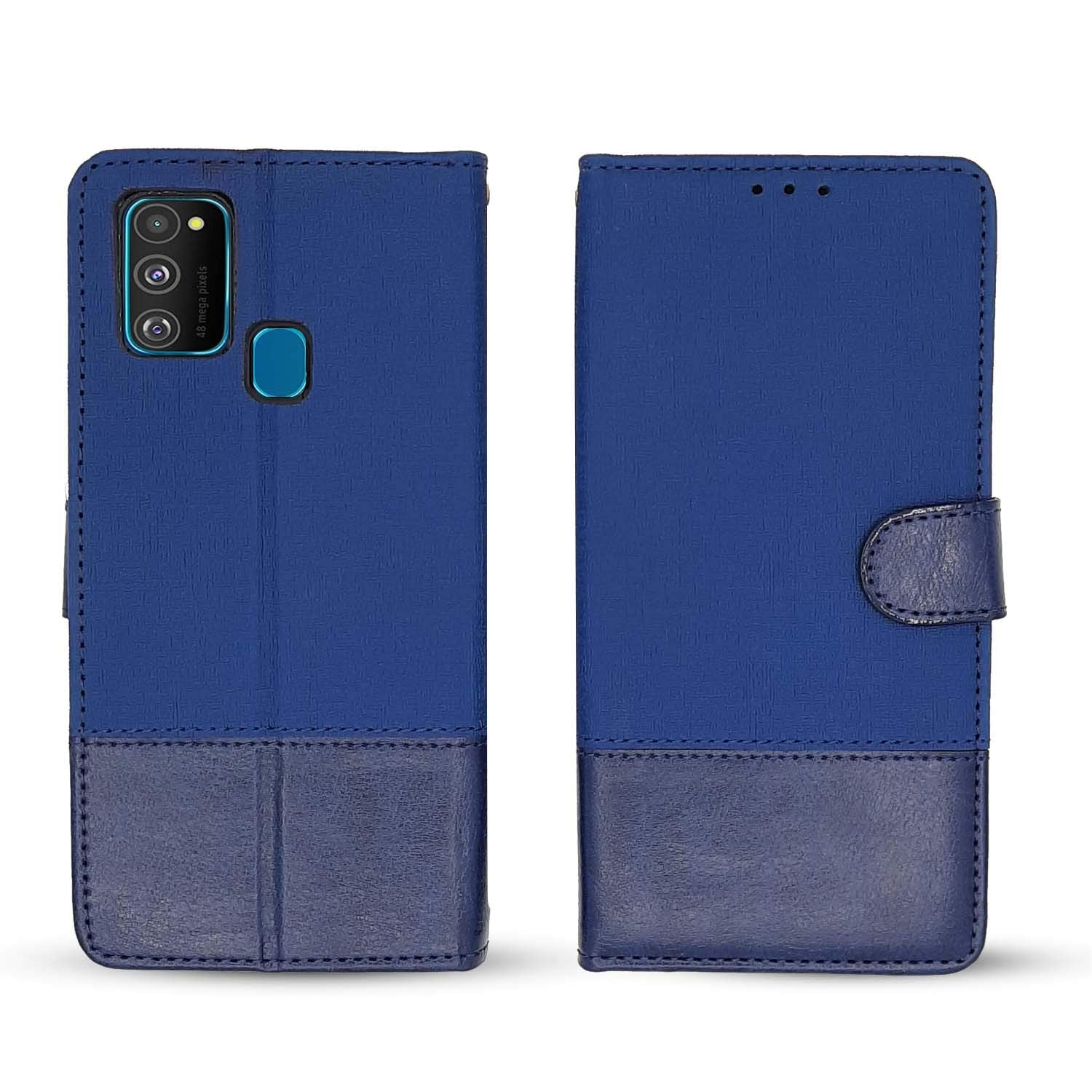 Samsung M21 wallet flip cover in blue by Pikkme