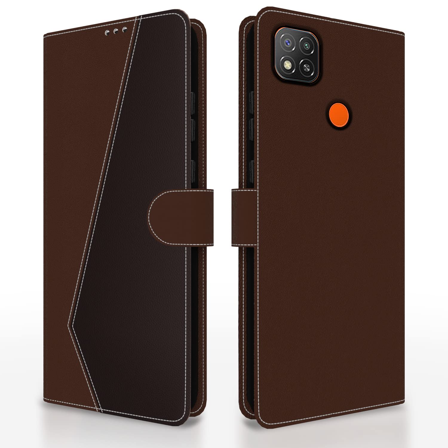 Pikkme brown & coffee flip case for Redmi 9/9C/10A/10A Sport/Poco C31