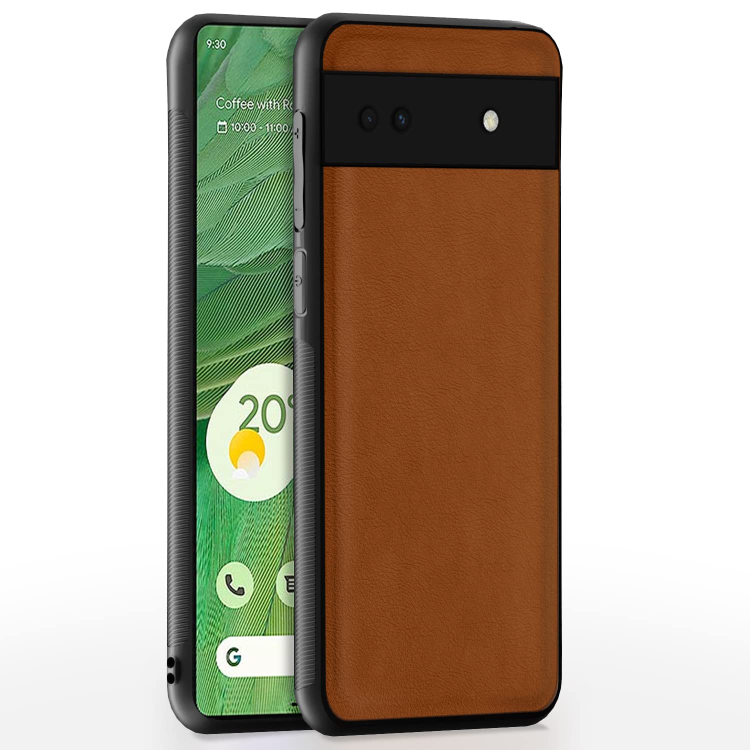 Google Pixel 6A Leather phone cover in camel by Pikkme
