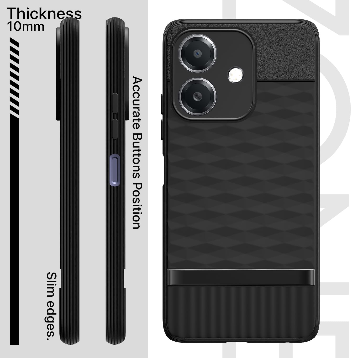 Pikkme Realme C61 / Realme Narzo N61 Gencase Back Cover (Black)