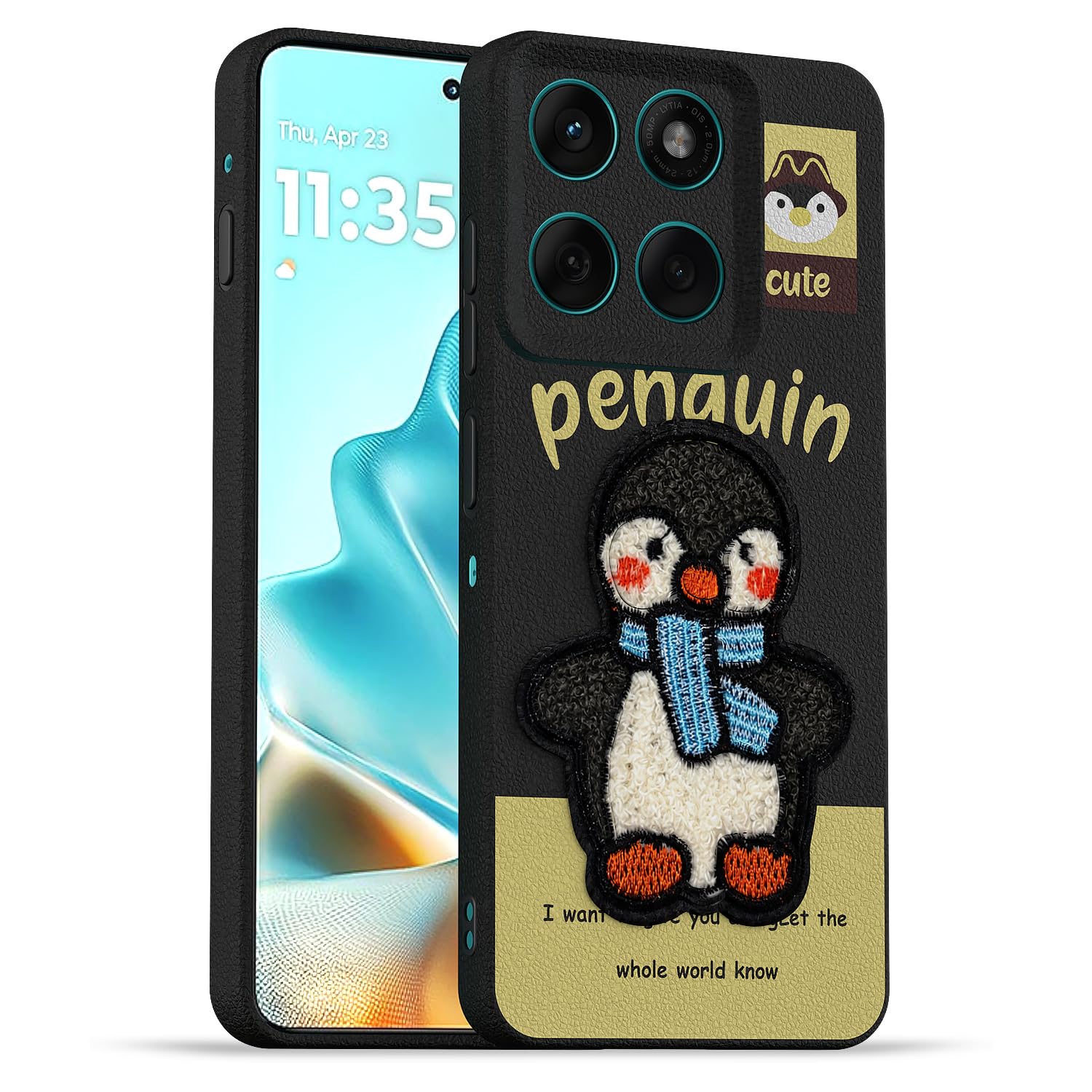Pikkme black Plush Patch mobile back cover for Moto Edge 60 Pro 5G