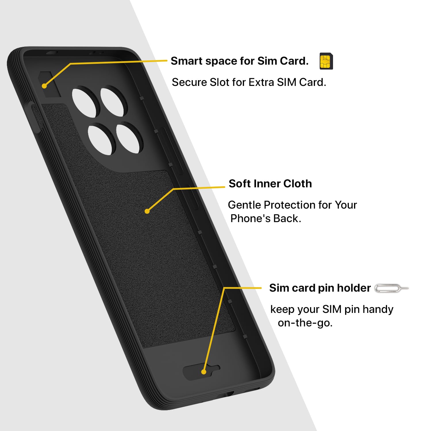 Pikkme OnePlus 13R 5G Gencase Back Cover (Black)