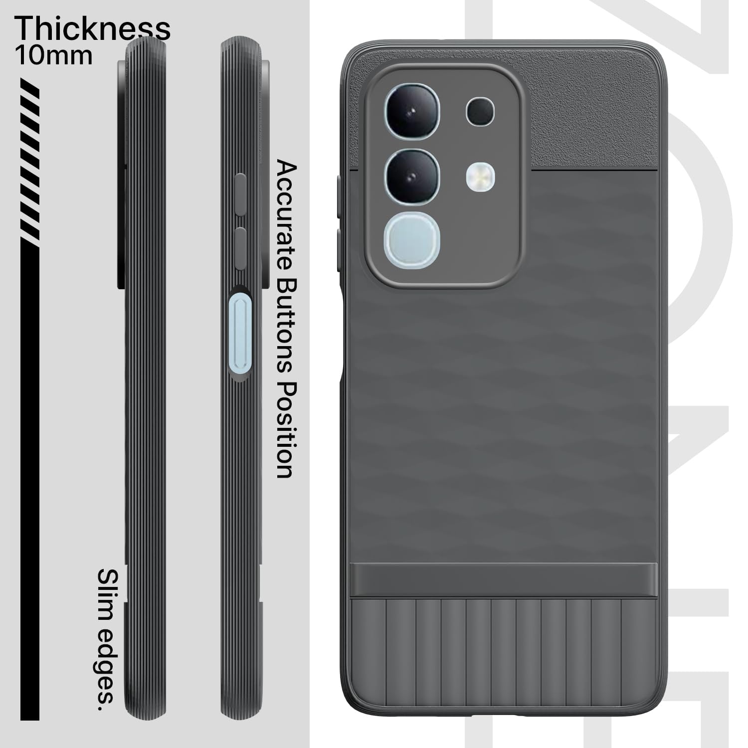 Pikkme Vivo T4x 5G Shockproof Soft Flexible Gencase Back Cover (Grey)