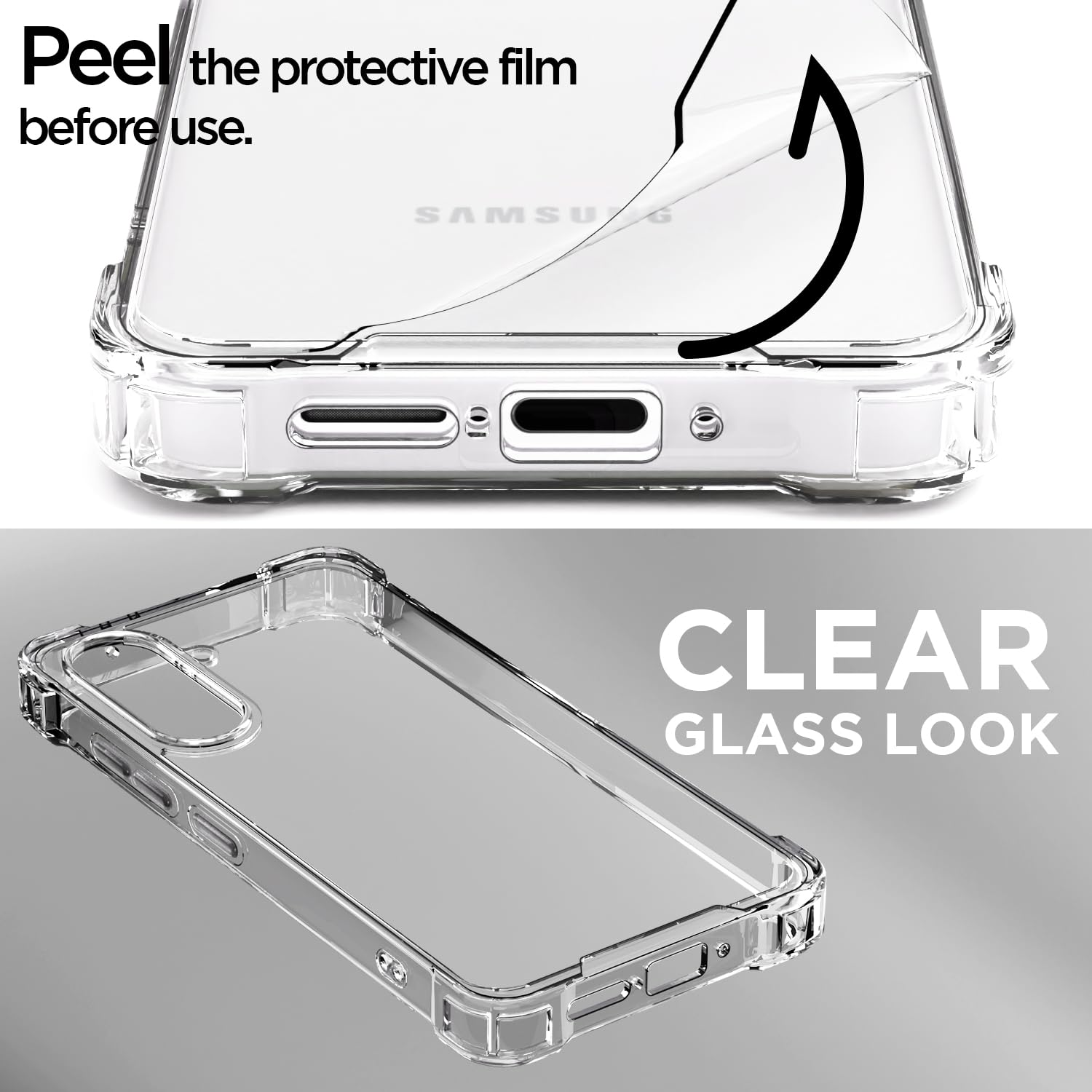 Pikkme Samsung Galaxy A35 5G PC + TPU Crystal Clear Transparent Back Cover (Transparent)