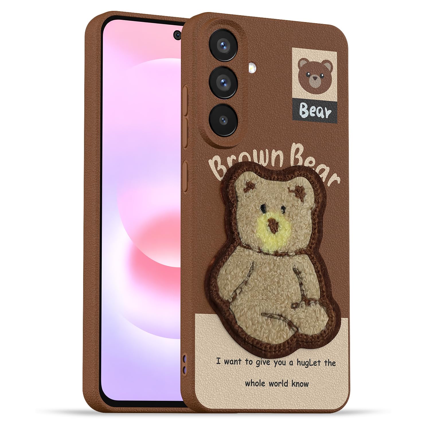 Brown Plush Patch back cover for Samsung A37 5G – Pikkme