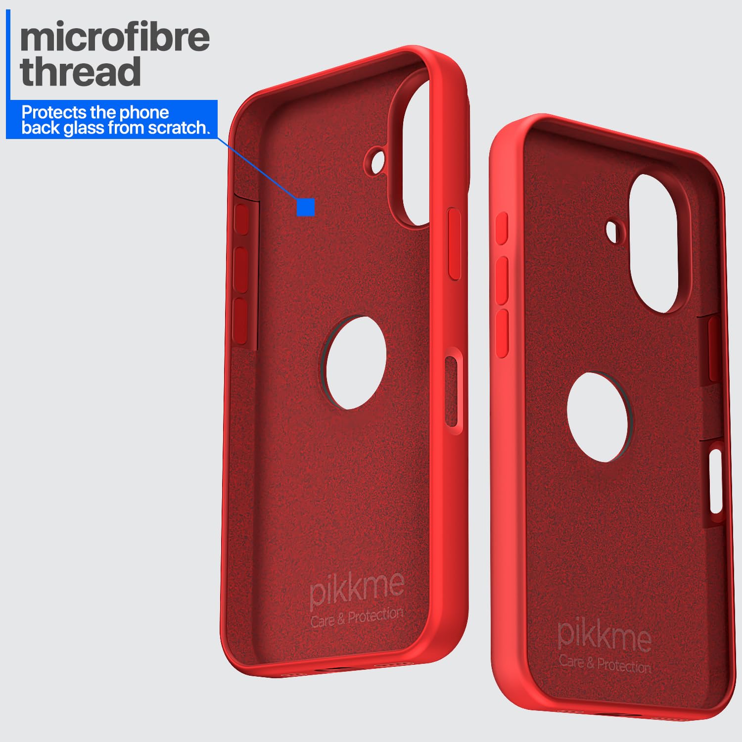Pikkme iPhone 16 Plus Super Soft Silicone Back Cover (Red)