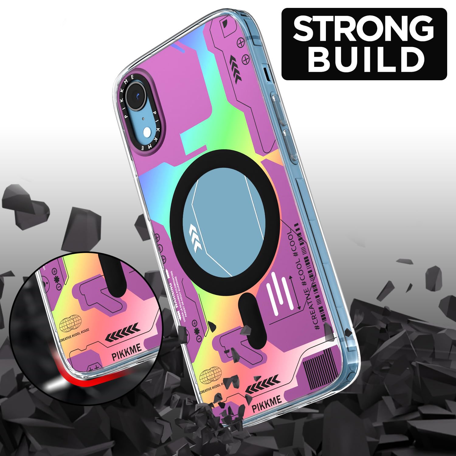 Pikkme iPhone XR Printmagsafe Back Cover (Pink)