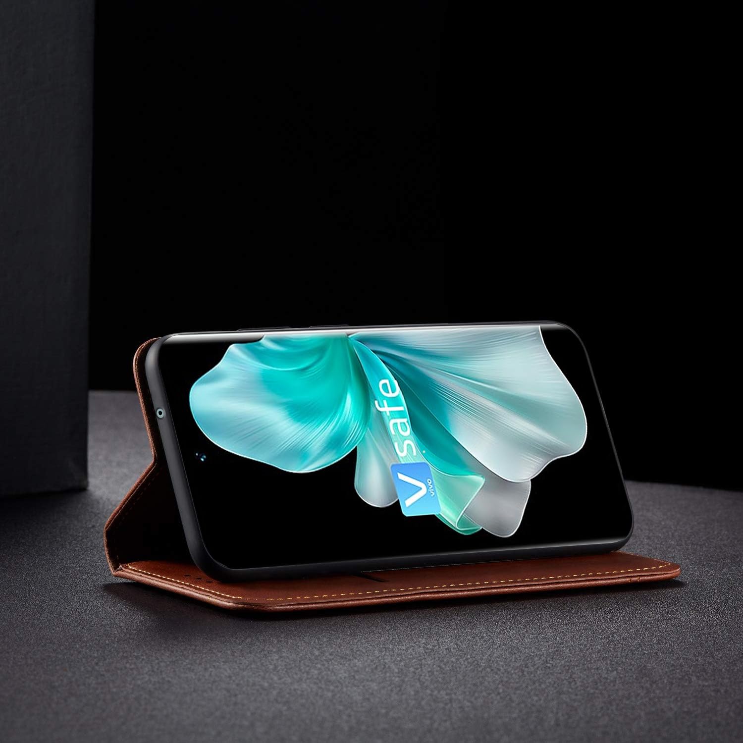 Vivo V30 5G mobile flip cover in brown by Pikkme – photo 5