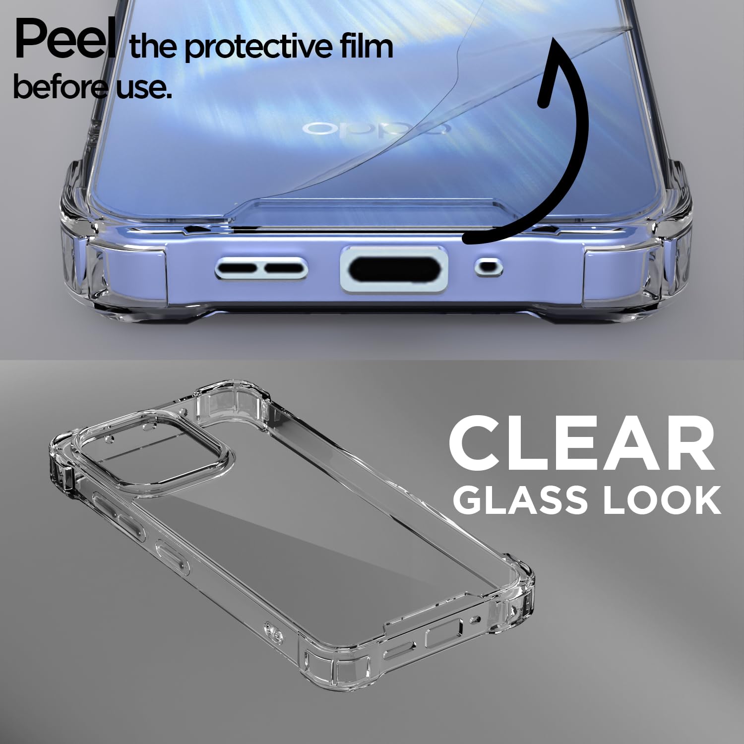Oppo Reno 15F 5G Clear phone cover in transparent by Pikkme – photo 3