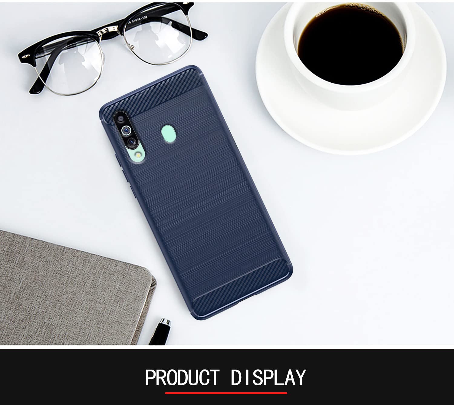 Pikkme Samsung Galaxy M40 Hybrid Carbon Fiber Back Cover | Blue