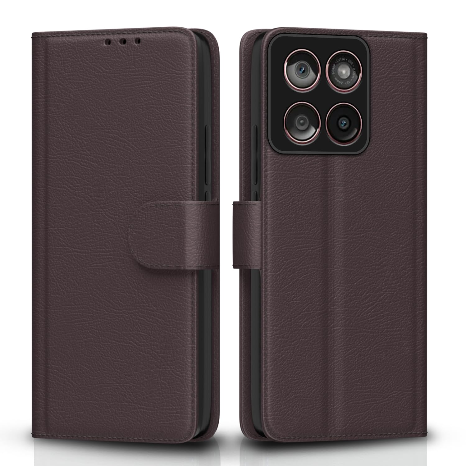 Pikkme Moto Edge 60 fusion 5G Vintage Flip Cover - Coffee