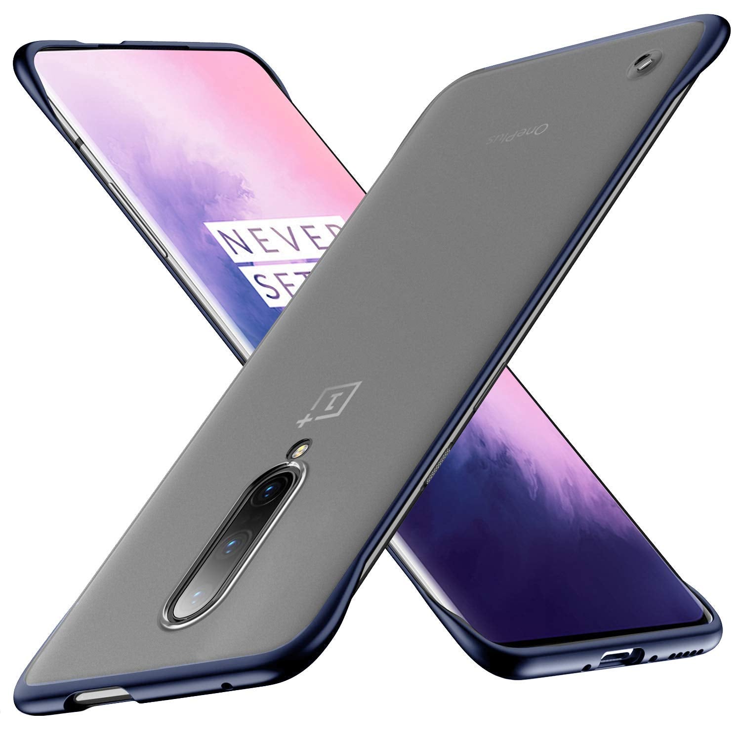 Pikkme blue Frameless mobile back cover for OnePlus 7 Pro