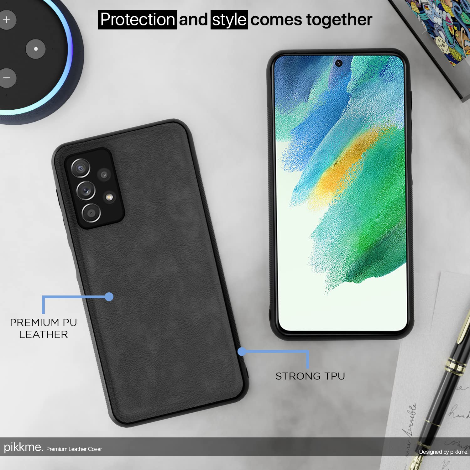 Samsung A53 5G Leather back cover in grey by Pikkme – photo 4