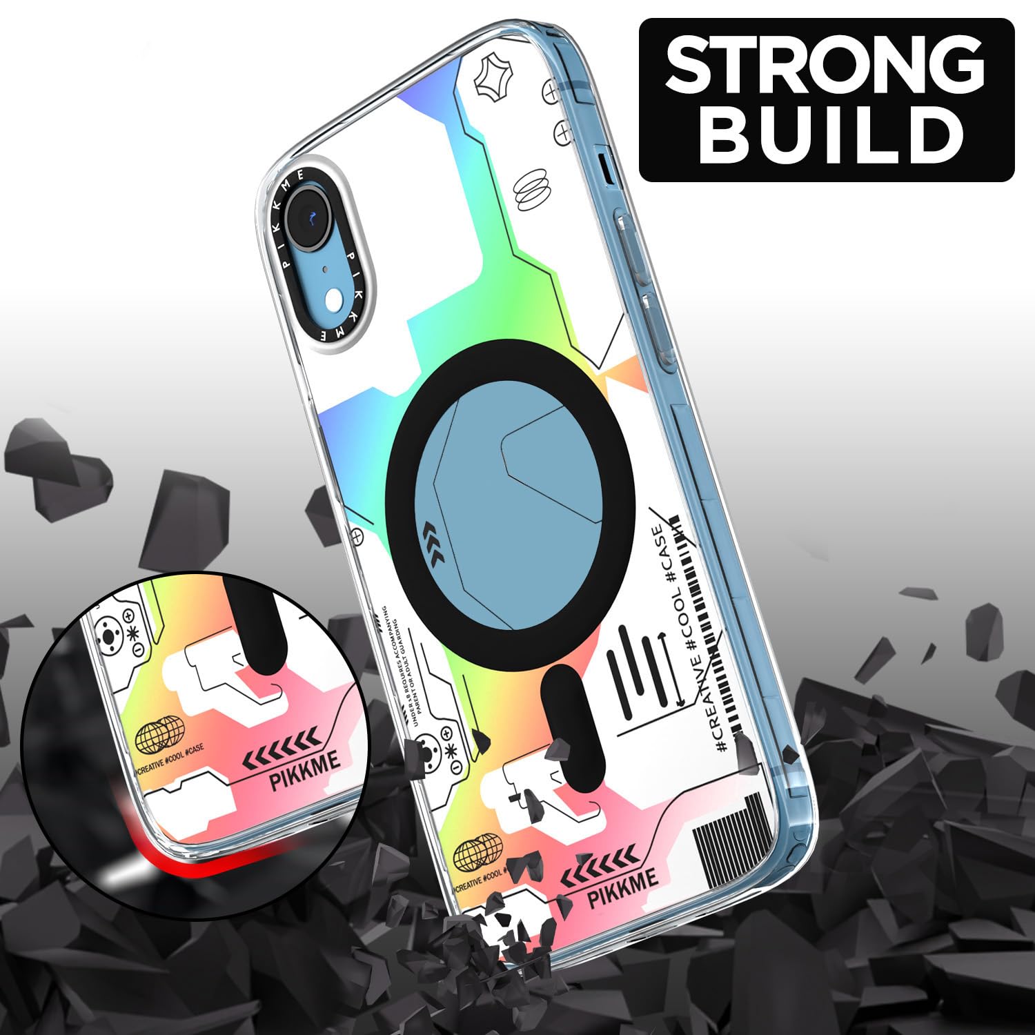 Pikkme iPhone XR Printmagsafe Back Cover (White)