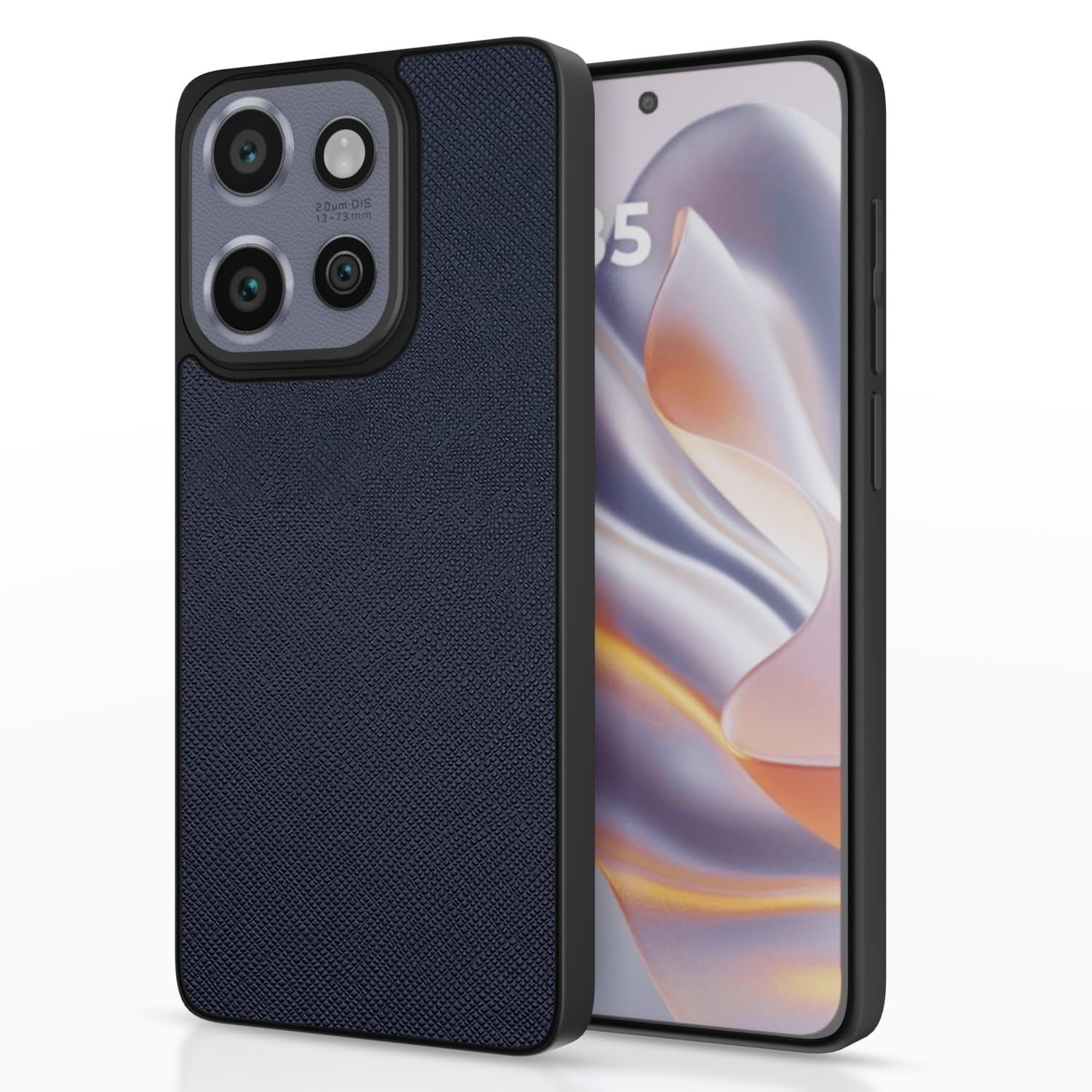 Moto Edge 50 Neo 5G Indian Leather Back Cover -Blue