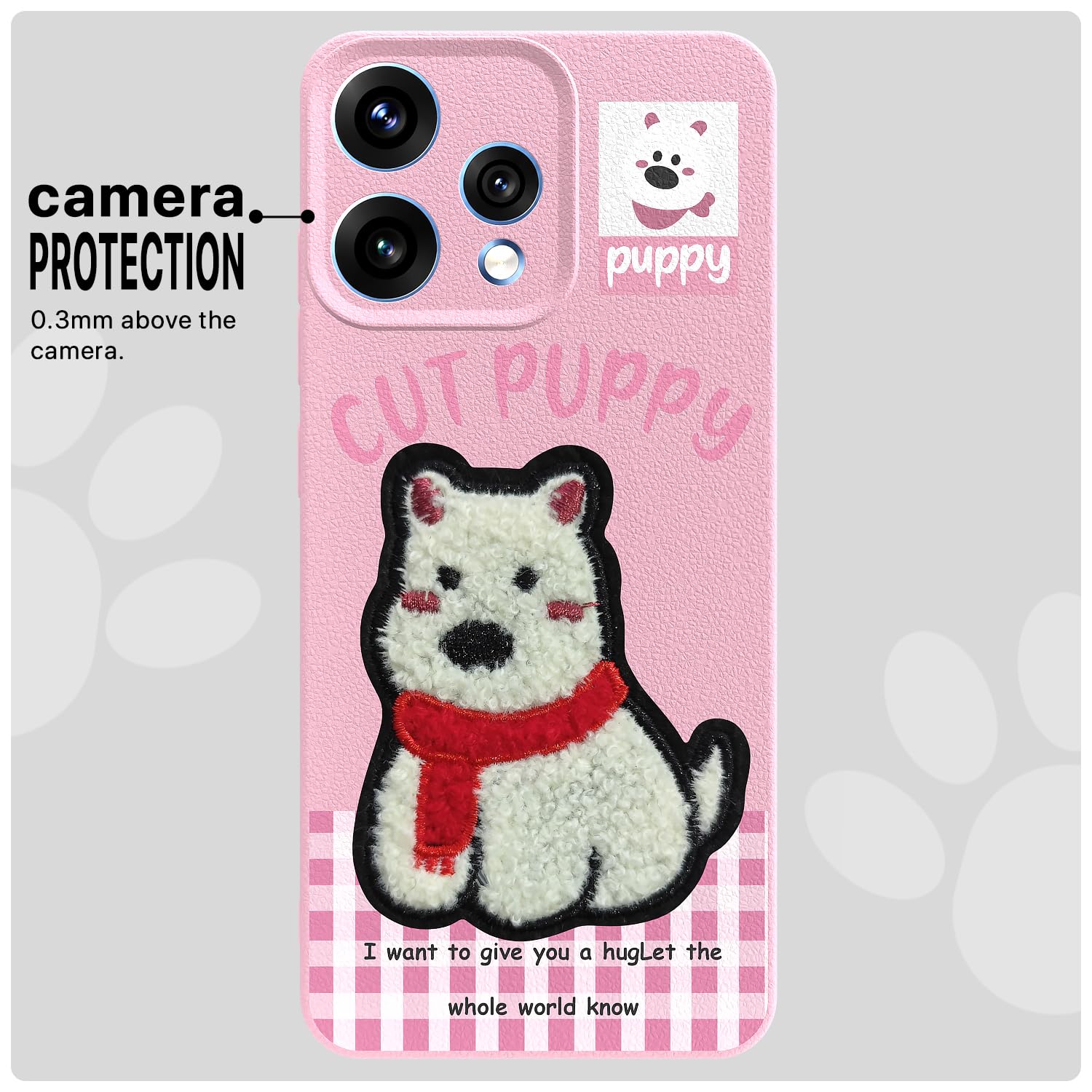 Pikkme pink Plush Patch mobile cover for Oppo Reno 15 5G – photo 6