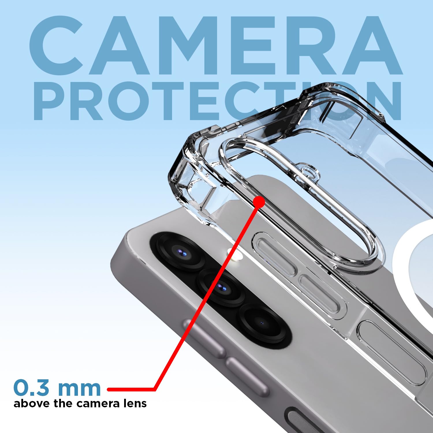 Pikkme Samsung Galaxy A26 5G Mag-Safe Shockproof PC + TPU Back Cover (Transparent)