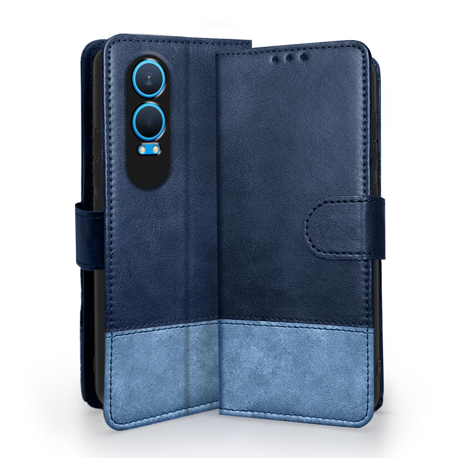 OnePlus Nord CE 4 Lite 5G Contrast Flip Cover (Navy & Light Blue)
