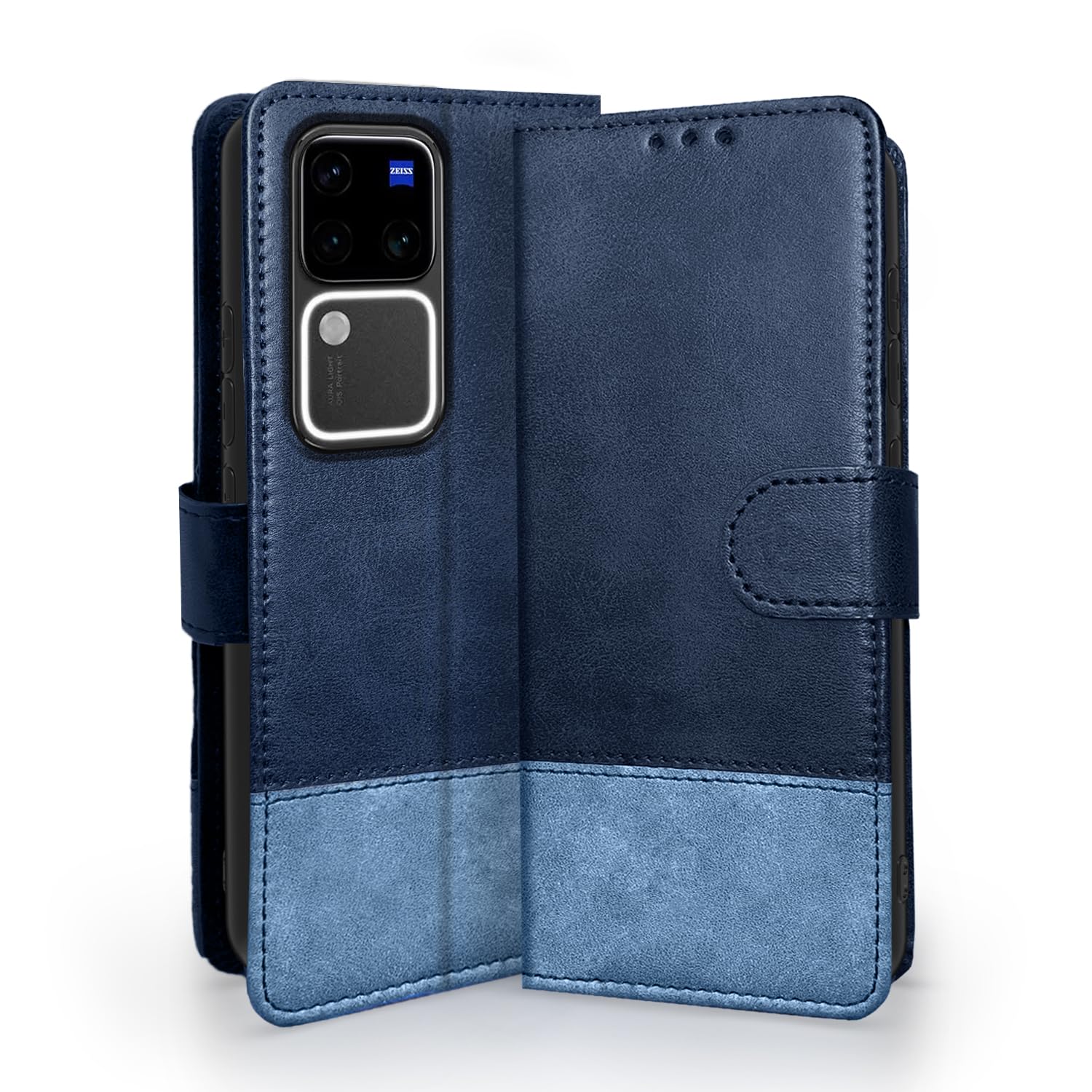 Pikkme Vivo V30 Pro 5G navy & light blue mobile flip cover