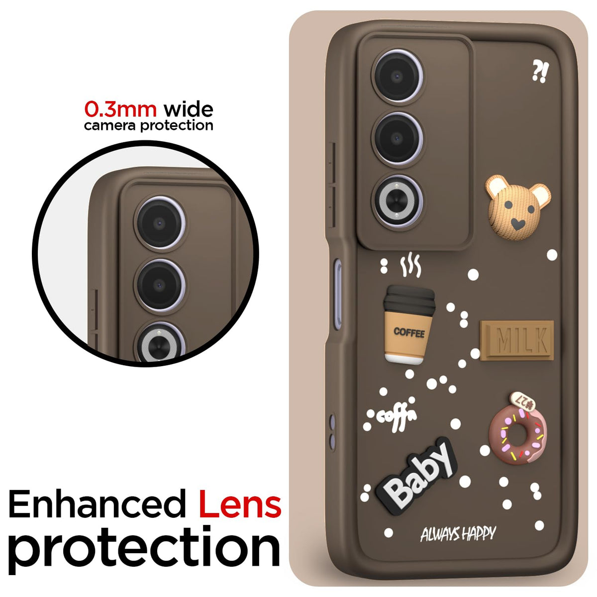 Pikkme Oppo A3 Pro 5G Silicone brown phone cover – photo 5