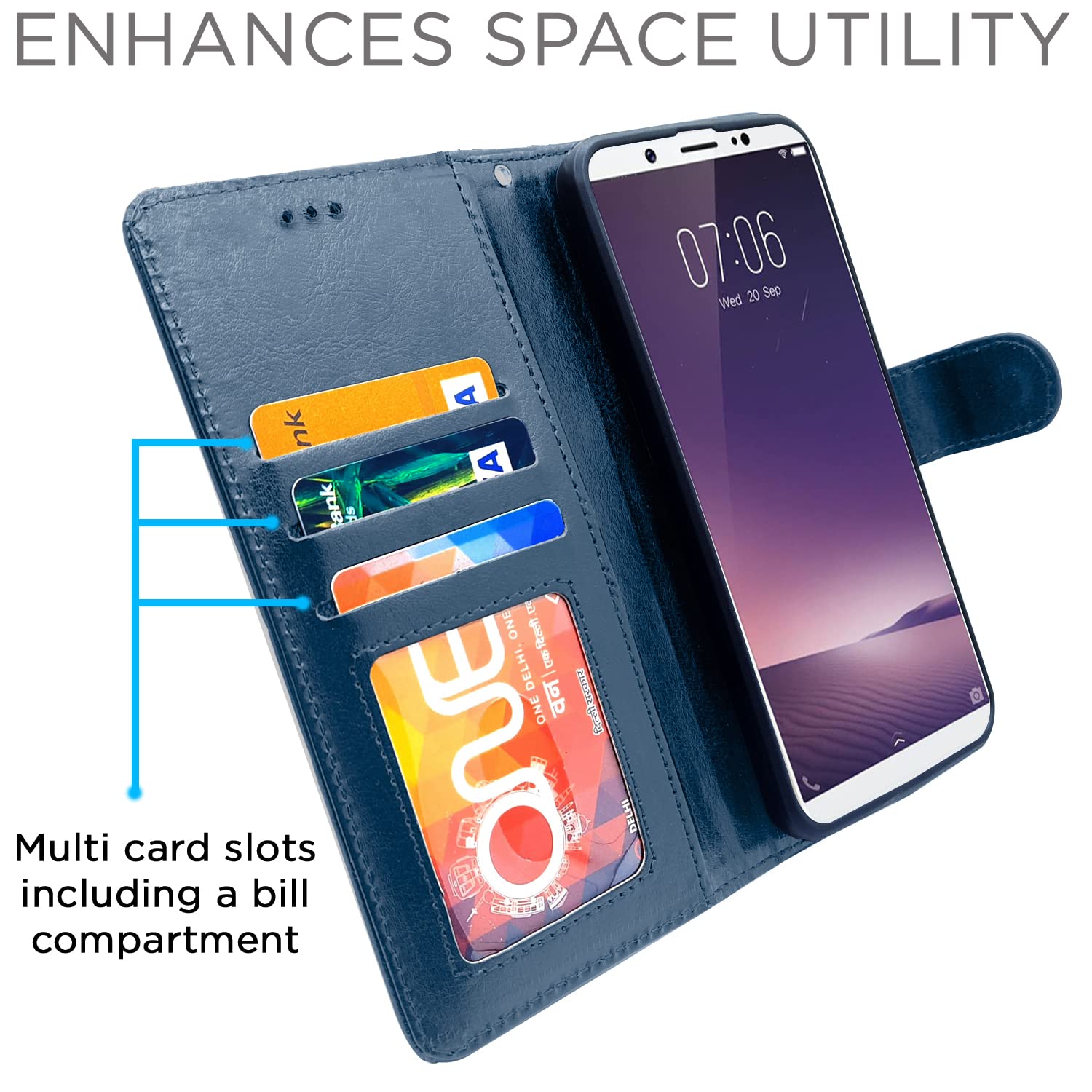 Pikkme Vivo V7 Plus Vintage Flip Cover | Blue