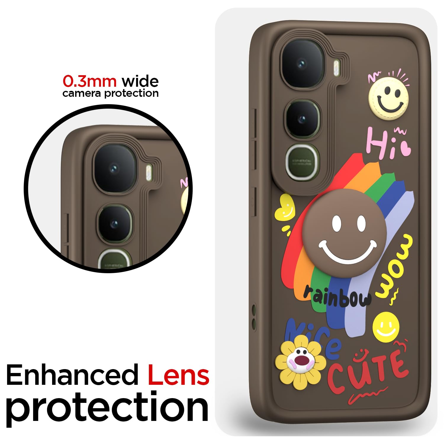 Pikkme brown Soft Silicone mobile cover for Vivo Y400 5G – photo 5