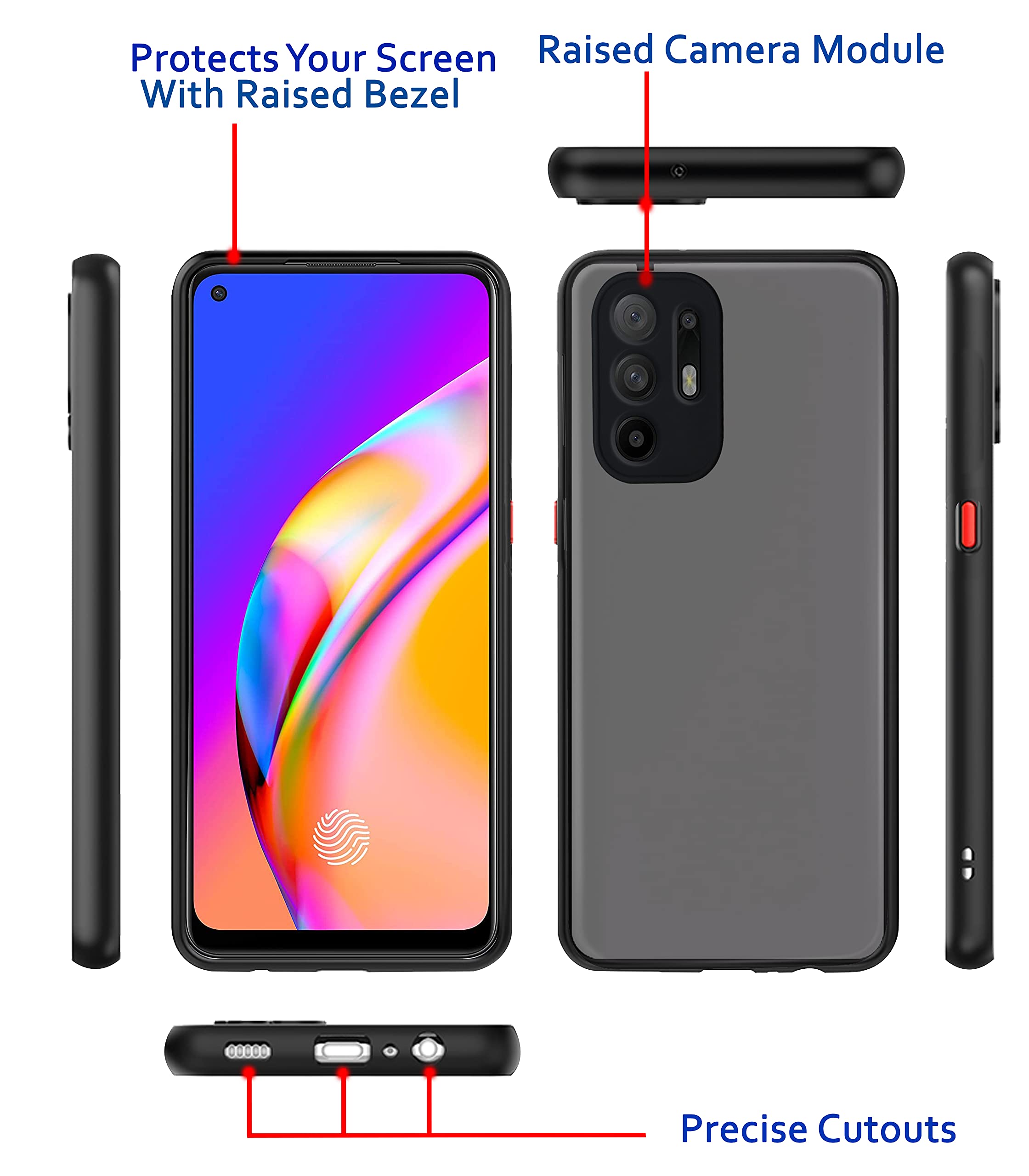 Pikkme black Hybrid mobile cover for Oppo F19 Pro Plus 5G – photo 3