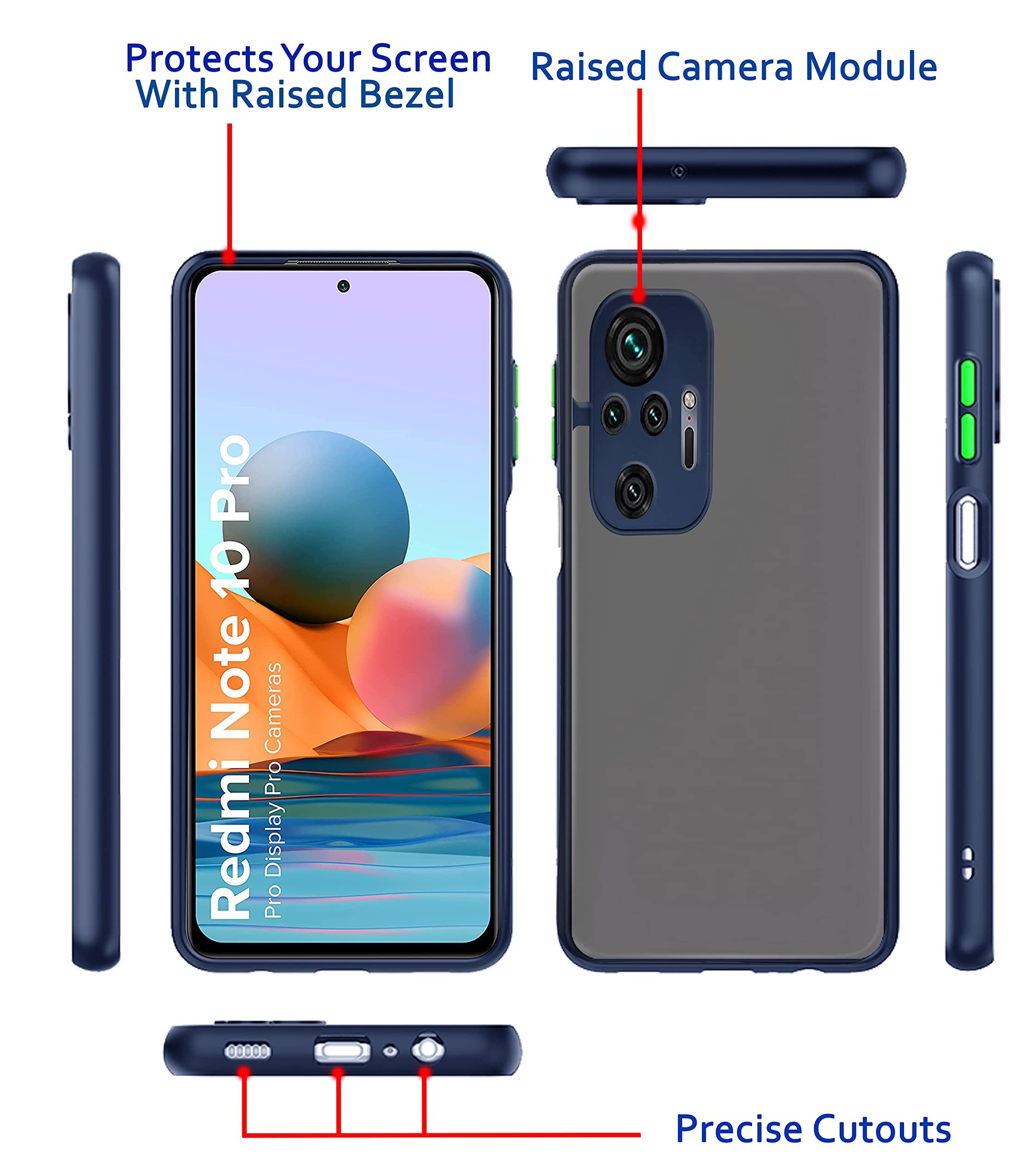 Redmi Note 10 Pro/Note 10 Pro Max Matte phone cover in blue by Pikkme – photo 3