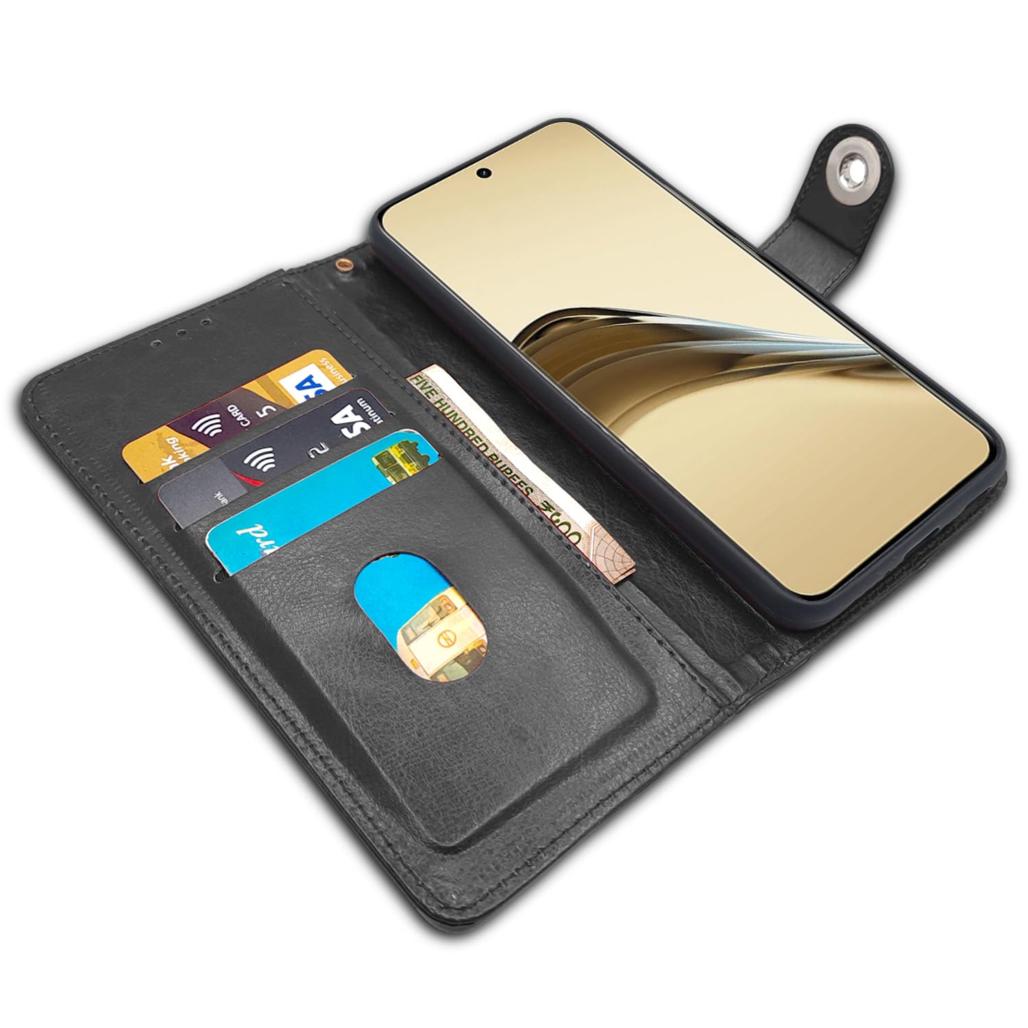 Black mobile flip cover for Realme 13 Pro/13 Pro Plus 5G – Pikkme – photo 3