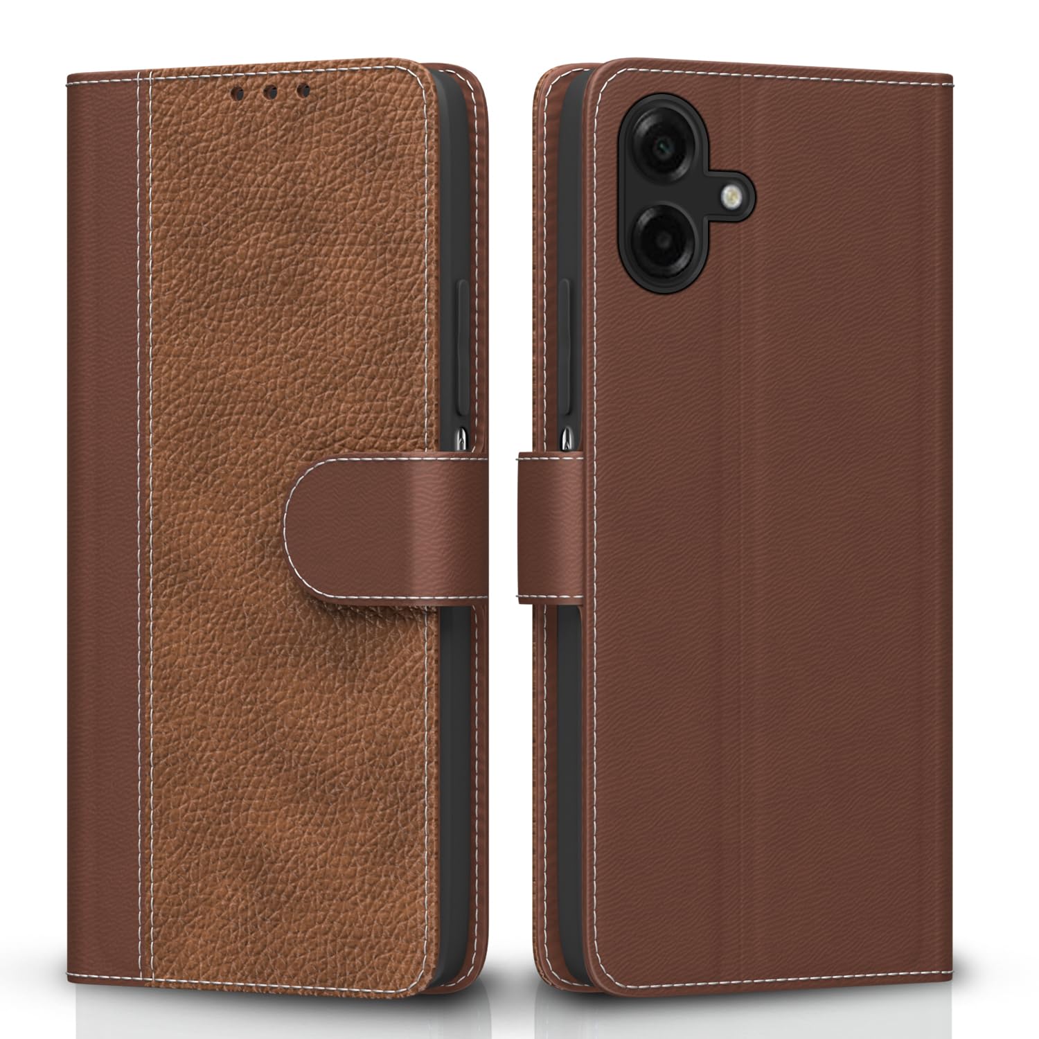 Pikkme tan flip cover for Samsung F70e 5G/M07/M17e/F07/A07/A07 5G