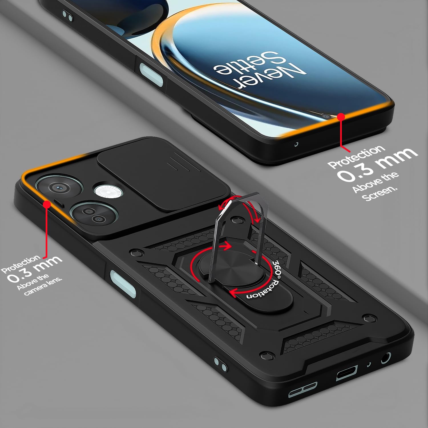 Pikkme OnePlus Nord CE 3 Lite/Nord N30 5G D10 Camera Shield black mobile cover – photo 4