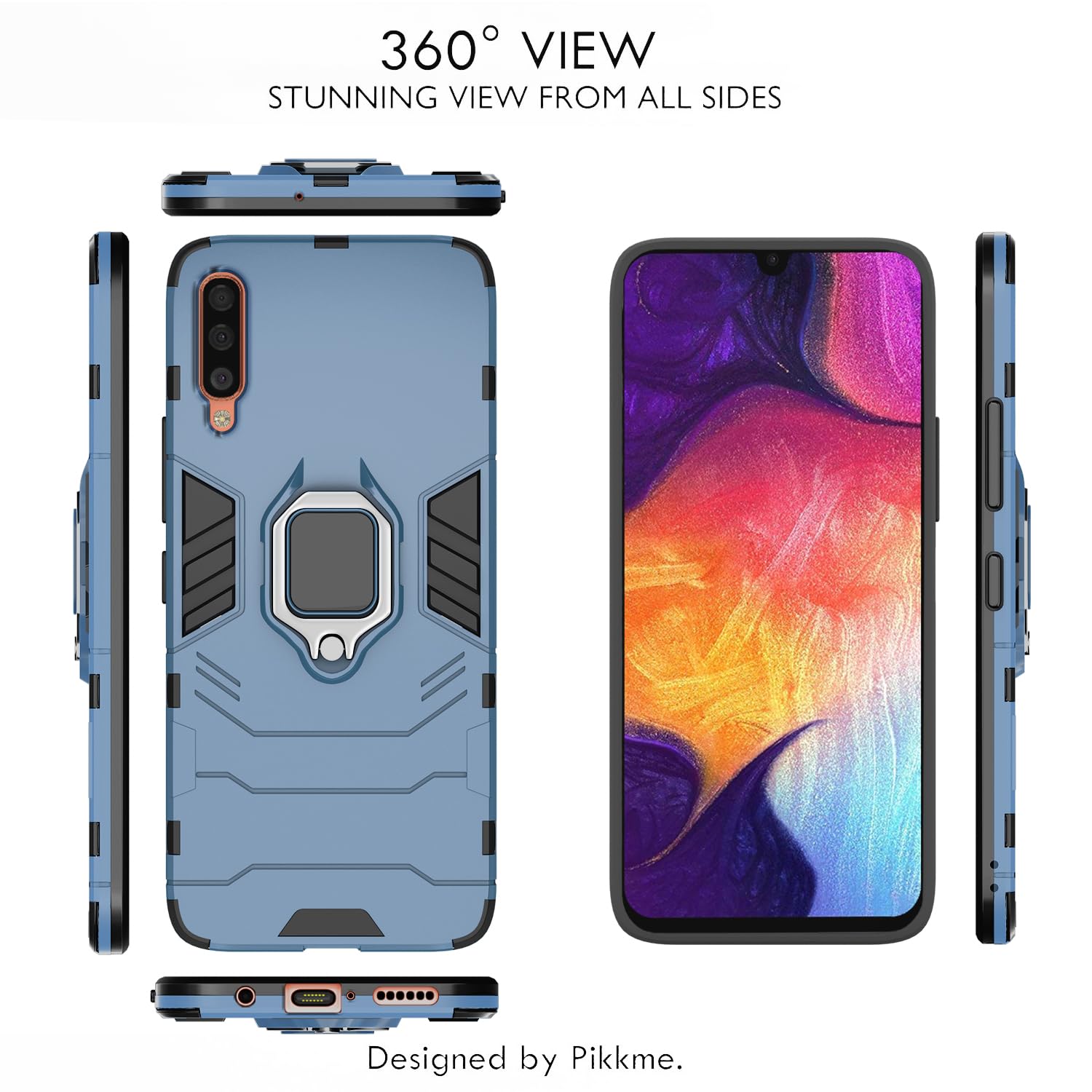 Pikkme Samsung Galaxy A50 / A50s / A30s D5 Tough Armor Back Cover | Blue