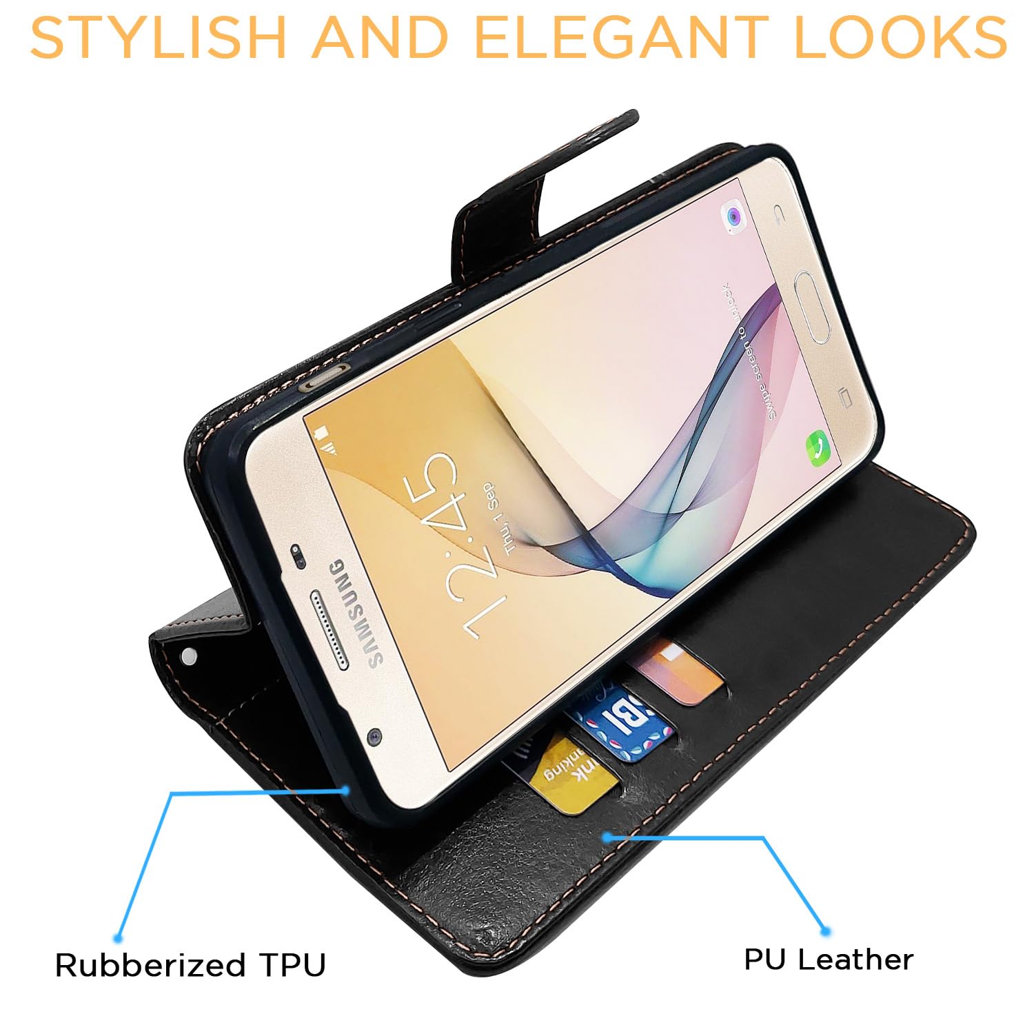 Pikkme Samsung J5 Prime Magnetic black & brown flip cover – photo 5