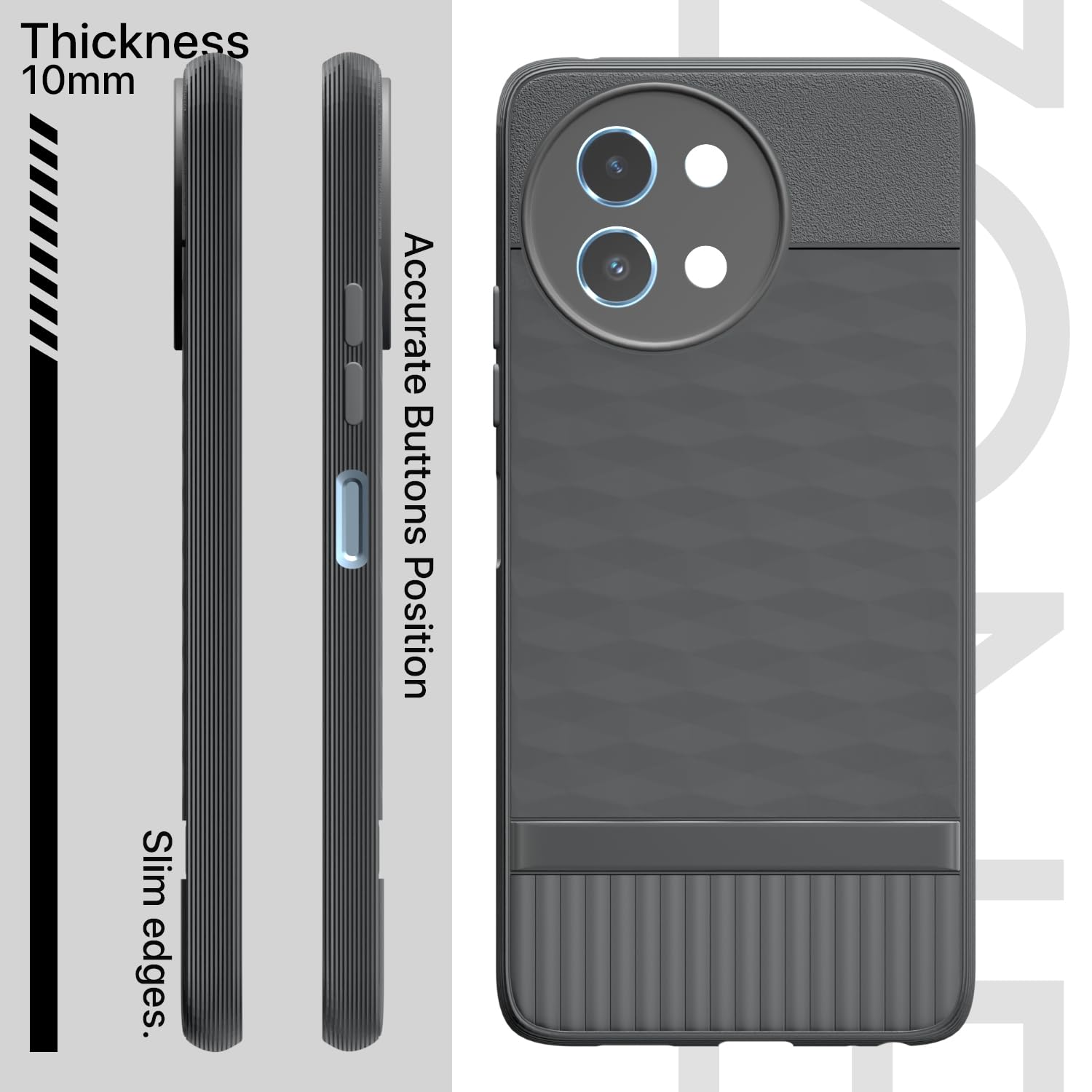 Pikkme Vivo Y58 5G / Vivo T3x 5G / Vivo Y200i 5G Gencase Back Cover (Grey)