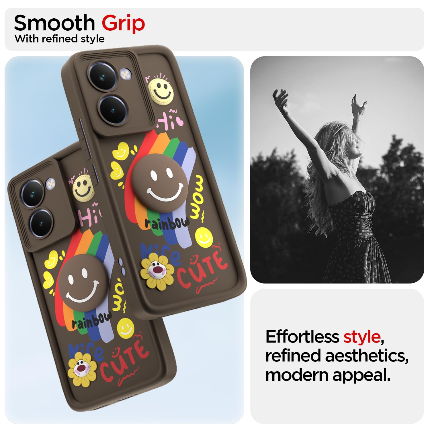 Brown Soft Silicone phone cover for Realme P3 Ultra 5G – Pikkme – photo 2