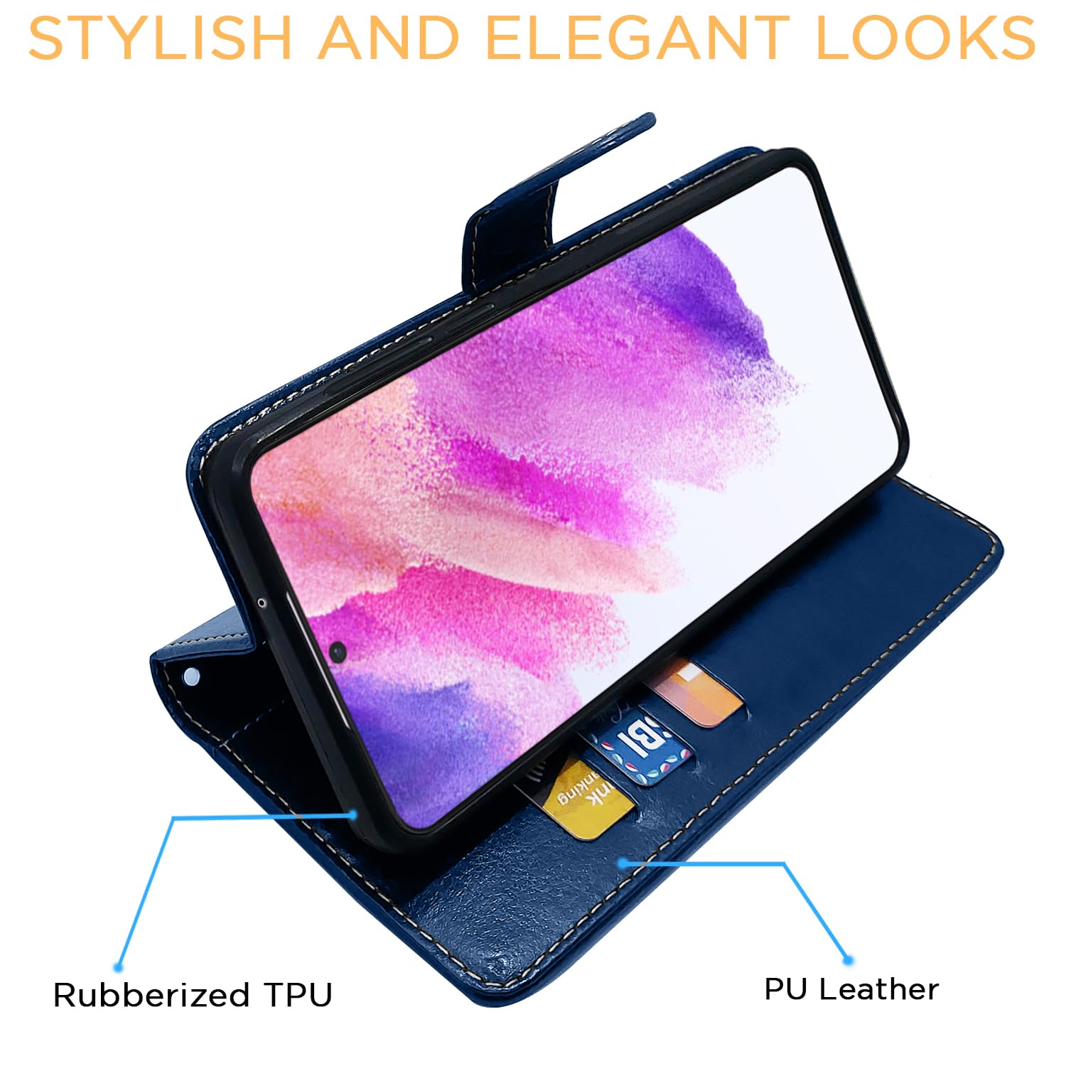 Blue mobile flip cover for Samsung S21 FE 5G – Pikkme – photo 3