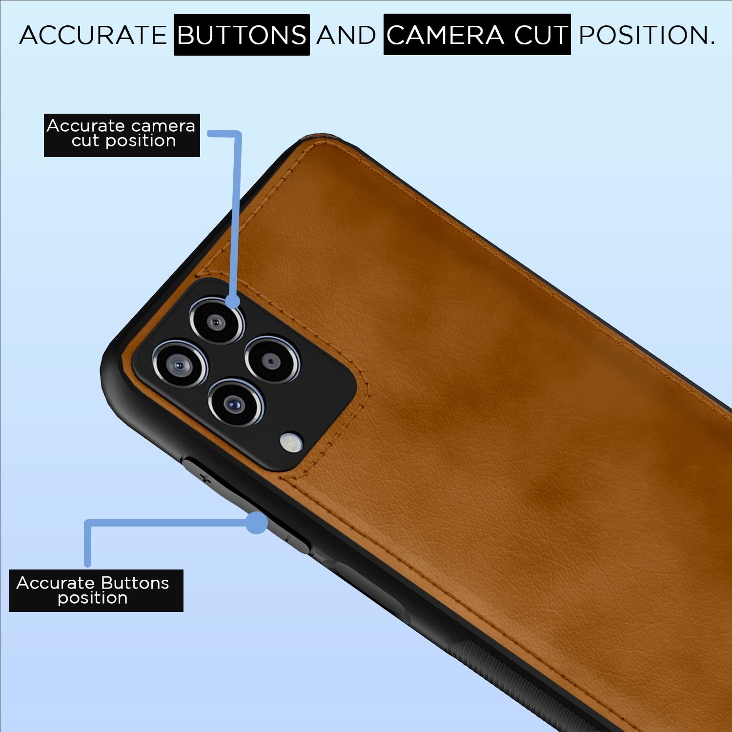 Pikkme Samsung Galaxy M53 5G Leatherback Back Case | Brown