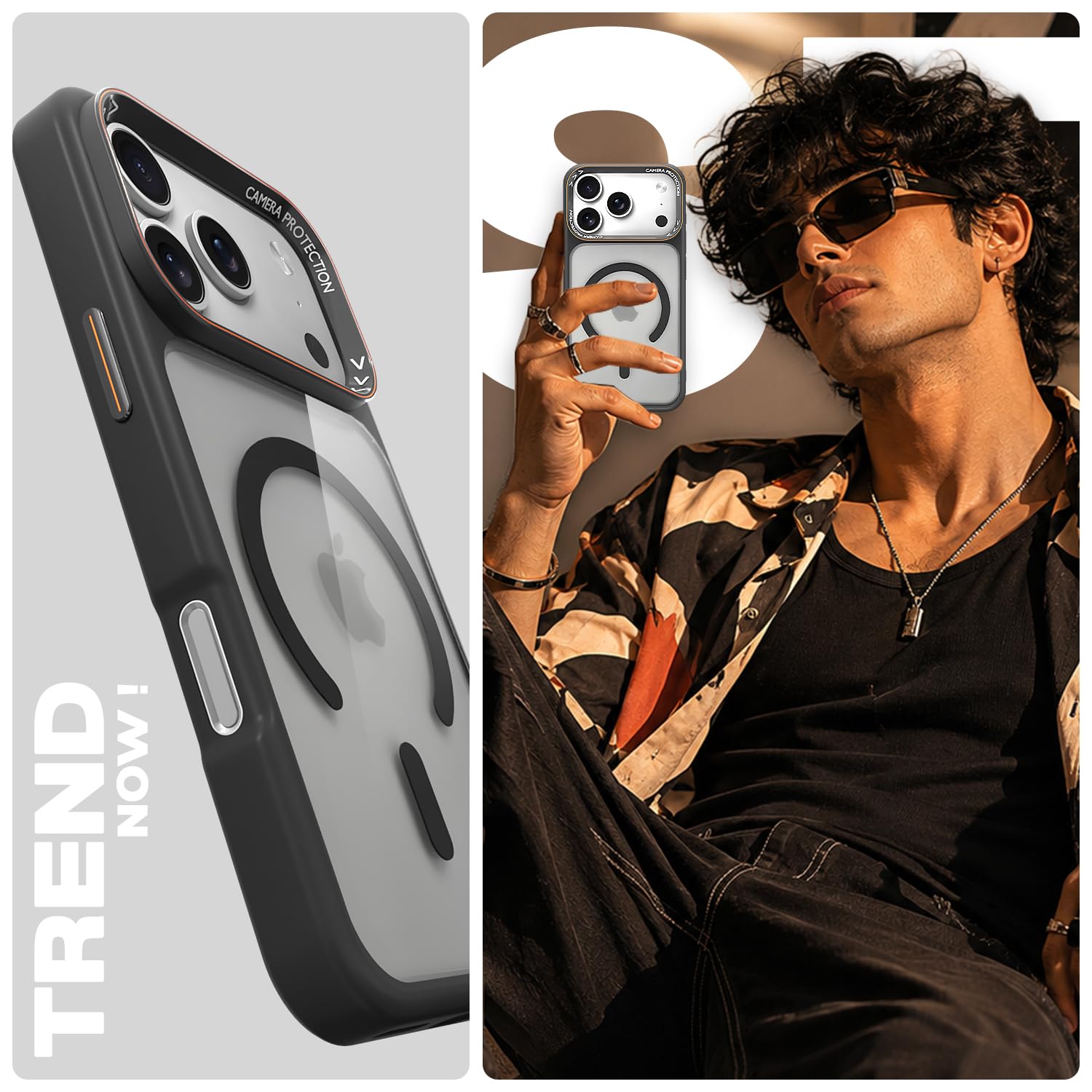 Black mag-safe mobile back cover for iPhone 17 Pro – Pikkme – photo 7