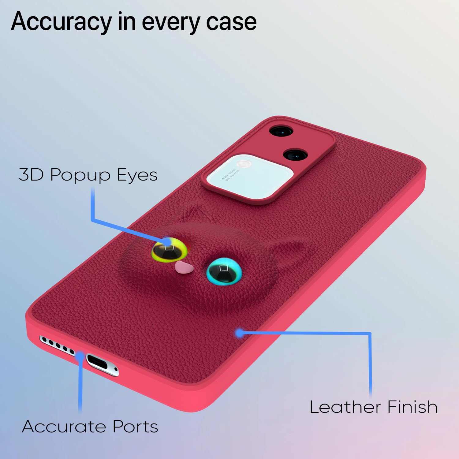 Pikkme Vivo V30 / V30 Pro 5G Kitty Back Cover (Pink)