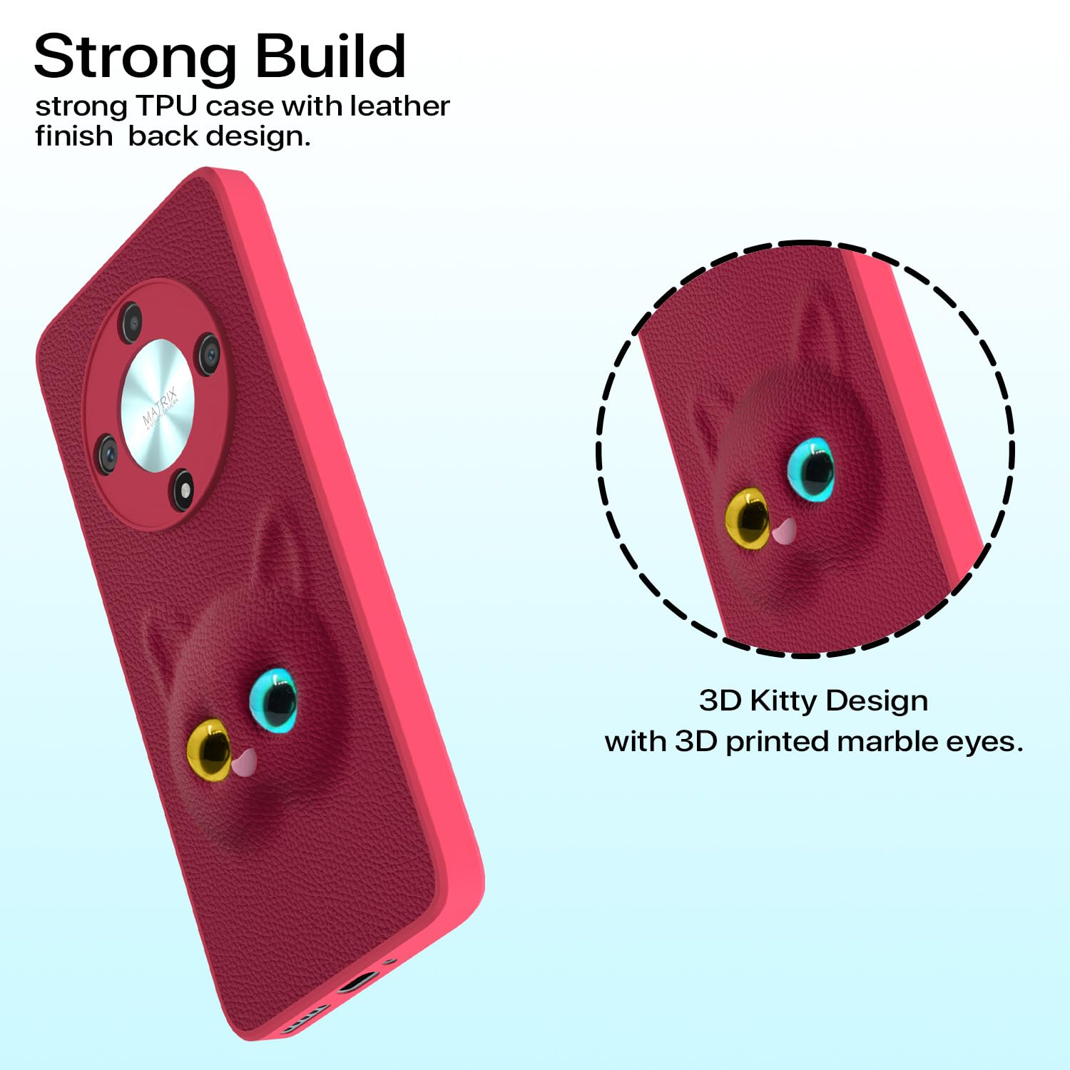 Pikkme Honor X9b 5G Kitty Back Cover (Pink)