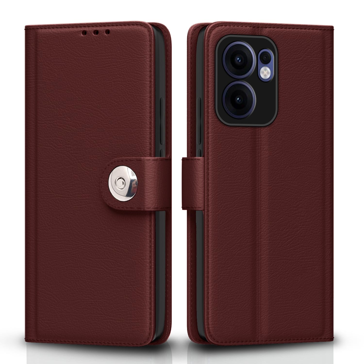 Brown flip case for Oppo Reno 13F 5G – Pikkme