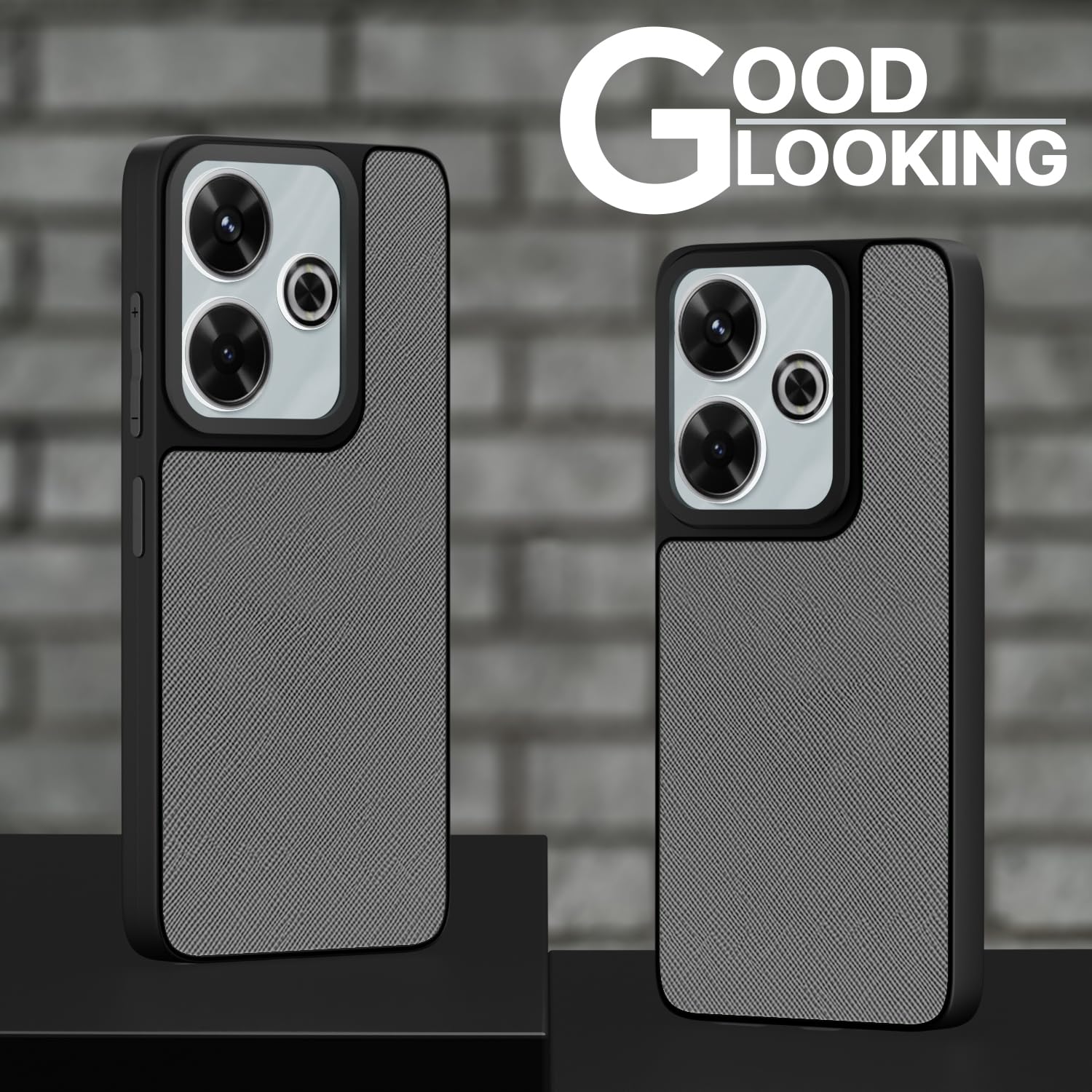 Redmi 13/Poco M6 Plus 5G Leatherback mobile cover in grey by Pikkme – photo 5