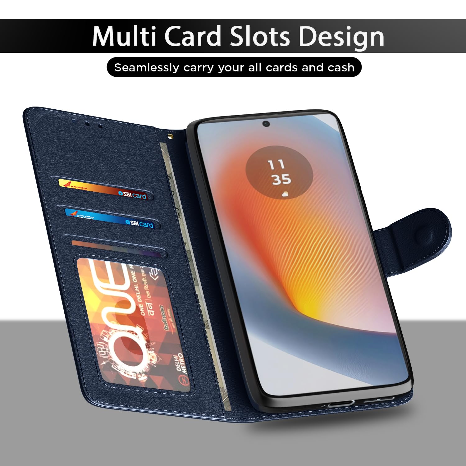 Pikkme blue Wallet flip cover for Moto G85 5G – photo 4