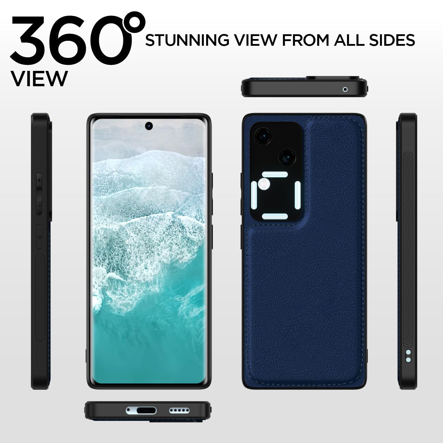 Pikkme Vivo V30 / V30 Pro 5G Leatherback Back Case | Blue