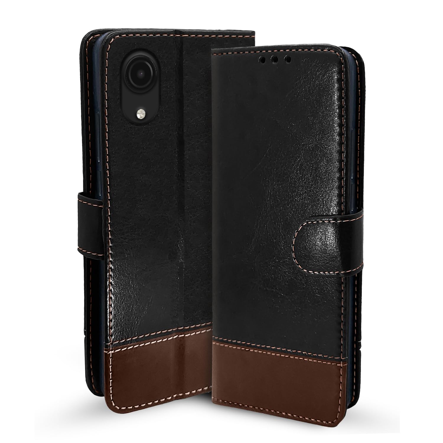 Pikkme Samsung A03 Core black & brown wallet flip cover